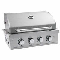 27 in Built-In Outdoor Gas BBQ Grill, 4-Burnerstainless Steel Drop-In Grill, 304 Brushed Stainless Steel, Heavy Duty Outdoor Kitchen Island Grill (Without Lighting)