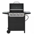 Portable Propane Gas Grill Built for Versatile Outdoor Cooking, 4 Burners, Stainless Steel, Side Sear Burner