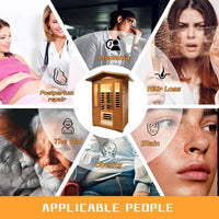 2 Person Outdoor Sauna Infrared Saunas Dry Sauna Room 1800W 120V