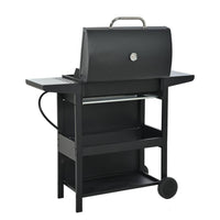 4-Burner Portable Stainless Steel Propane Gas Grill in Black