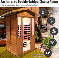 2 Person Outdoor Sauna Infrared Saunas Dry Sauna Room 1800W 120V